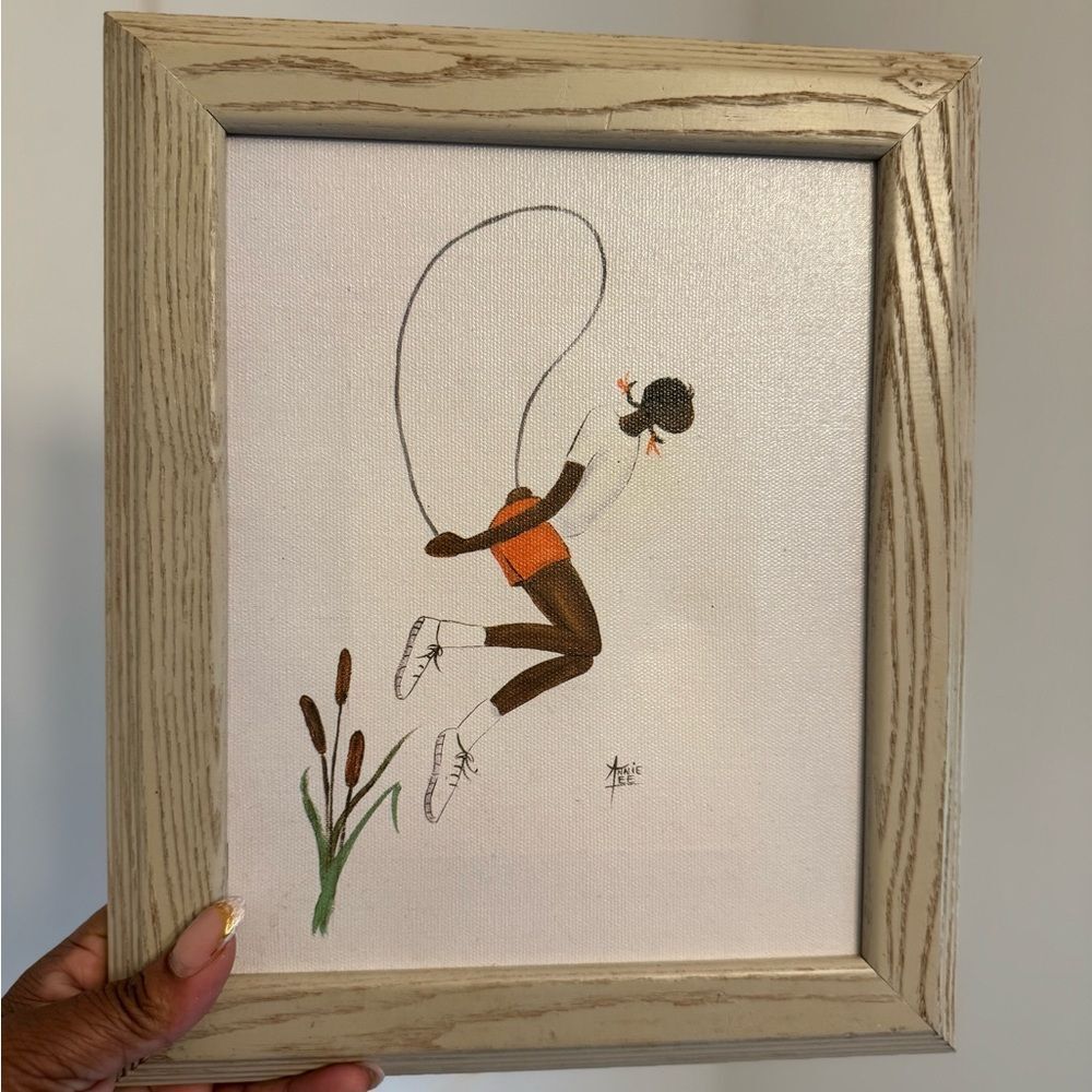 Annie Lee Framed Jump Rope Signed Artwork